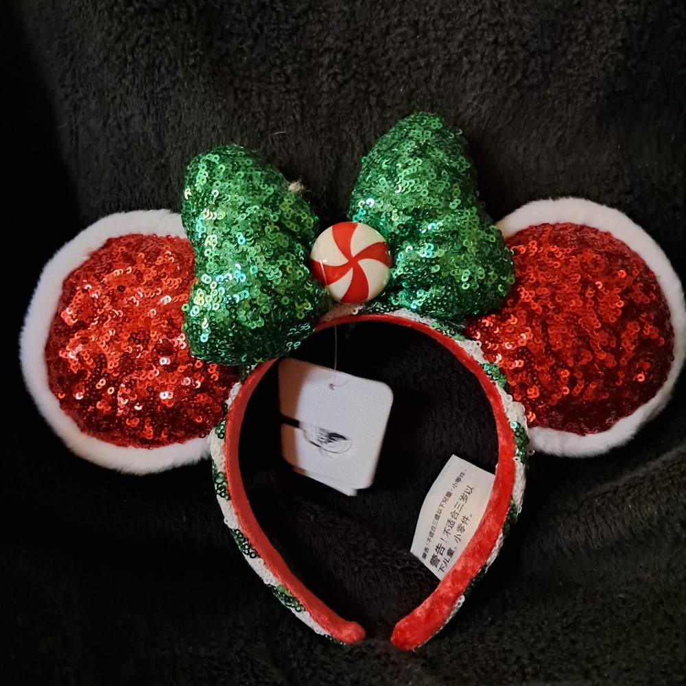Red Sequin Peppermint Minnie Ears